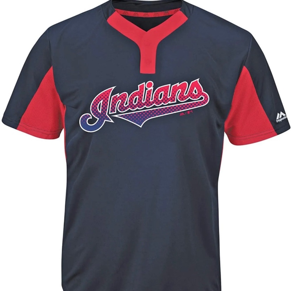 Majestic Cleveland Indians Premier Eagle Cool Base Youth 2-Button Jersey Small